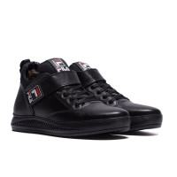 Кросівки зимові чоловічі шкіряні чорні FILA Black
