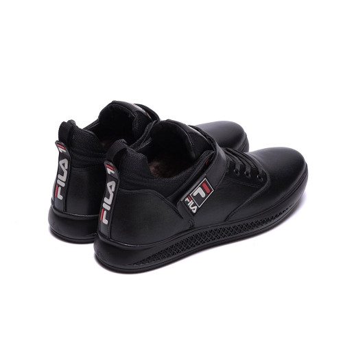 Кросівки зимові чоловічі шкіряні чорні FILA Black