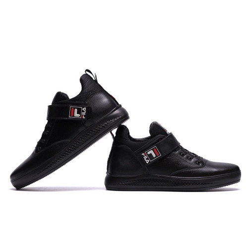 Кросівки зимові чоловічі шкіряні чорні FILA Black