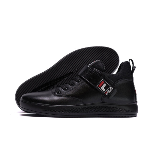 Кросівки зимові чоловічі шкіряні чорні FILA Black