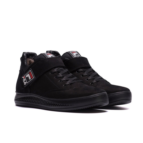 Зимові кросівки чоловічі шкіряні FILA Black