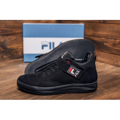 Зимові кросівки чоловічі шкіряні FILA Black