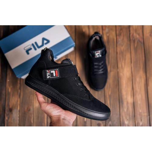 Зимові кросівки чоловічі шкіряні FILA Black