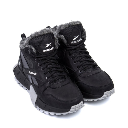 Чоловічі зимові кросівки чорні шкіряні Reebok