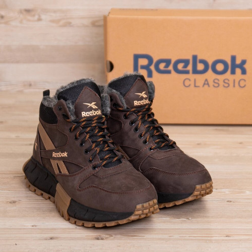 Кросівки зимові чоловічі шкіряні коричневі Reebok