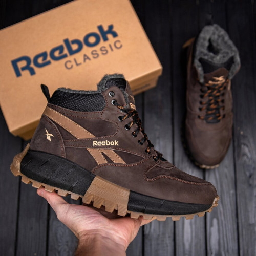 Кросівки зимові чоловічі шкіряні коричневі Reebok