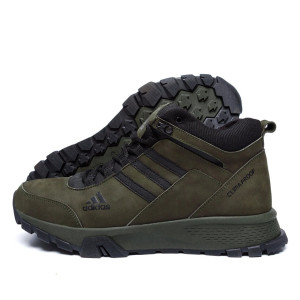 Зимові кросівки чоловічі шкіряні зелені Adidas