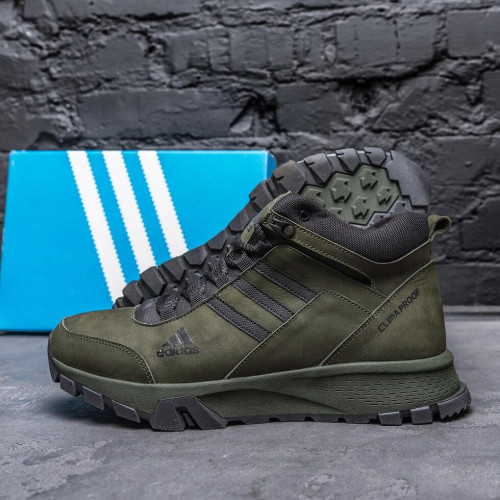 Зимові кросівки чоловічі шкіряні зелені Adidas