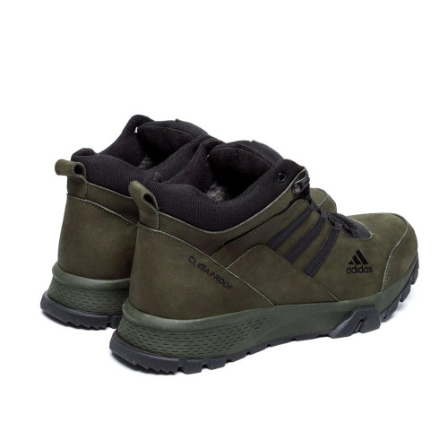 Зимові кросівки чоловічі шкіряні зелені Adidas