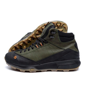 Зимові кросівки чоловічі зелені шкіряні MERRELL