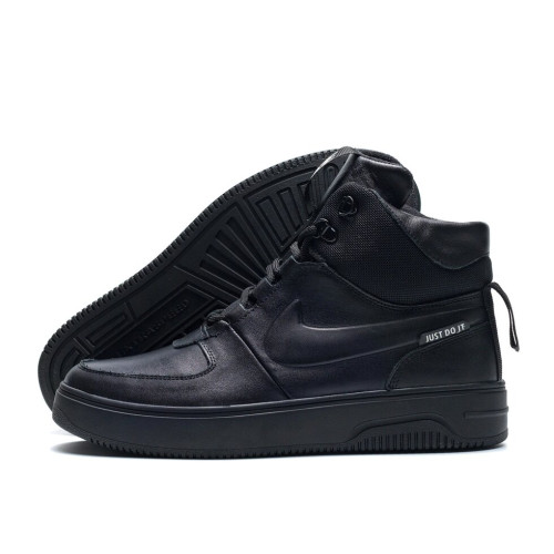 Мужские зимние кожаные ботинки NIKE Black