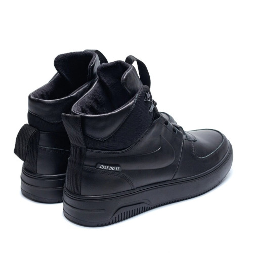 Мужские зимние кожаные ботинки NIKE Black