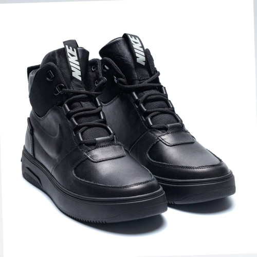 Мужские зимние кожаные ботинки NIKE Black