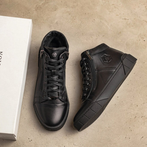 Мужские зимние кожаные ботинки Philipp Plein