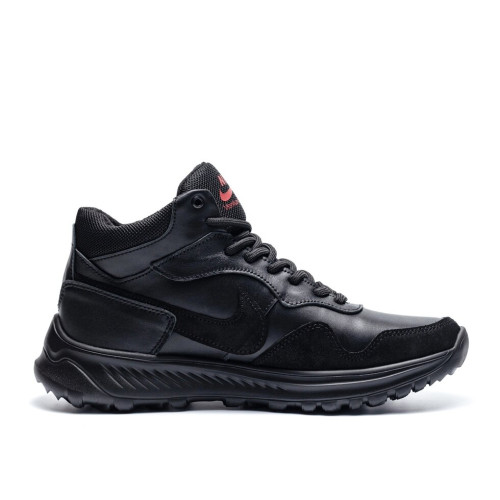 Мужские зимние кожаные кроссовки Nike Black