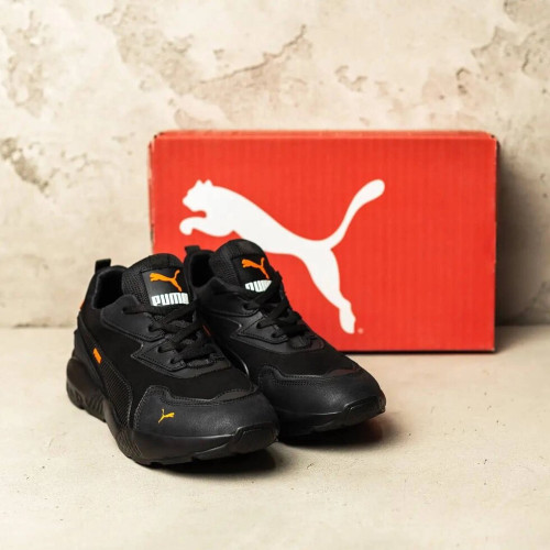 Кросівки чоловічі шкіряні Puma Вlack orange