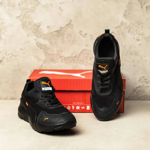 Кросівки чоловічі шкіряні Puma Вlack orange