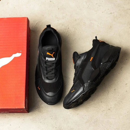 Кросівки чоловічі шкіряні Puma Вlack orange