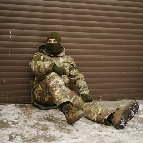 Килимок для сидіння потрійний, п'яточка трисекційна П-3 Хакі Оксфорд