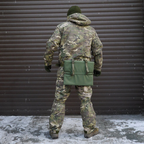 Килимок для сидіння потрійний, п'яточка трисекційна П-3 Хакі Оксфорд