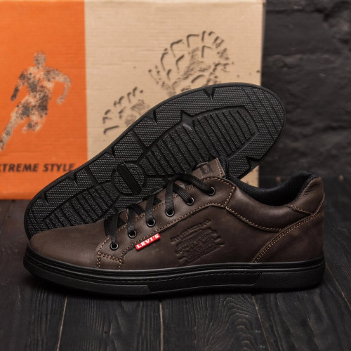 Кожаные кеды мужские  Levis Brown