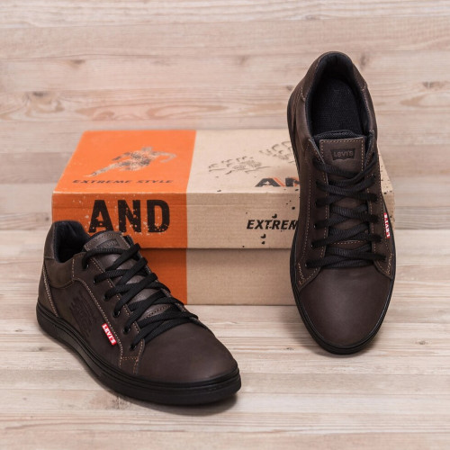 Кожаные кеды мужские  Levis Brown