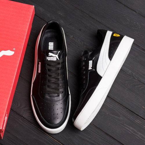 Кеды мужские кожаные черные Puma SCUDERIA
