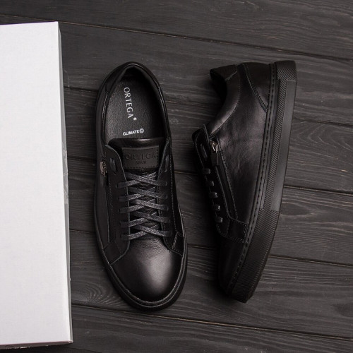 Кожаные мужские кеды ORTEGA Aircross Black