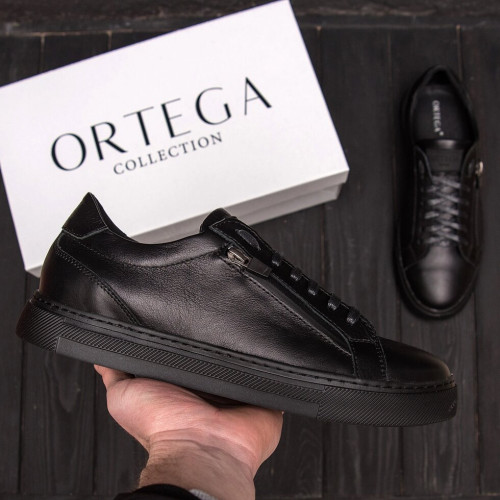 Кожаные мужские кеды ORTEGA Aircross Black