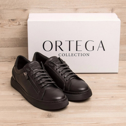 Кожаные мужские кеды ORTEGA Aircross Black