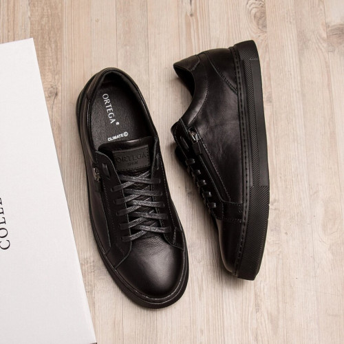 Кожаные мужские кеды ORTEGA Aircross Black