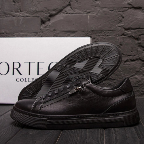 Кожаные мужские кеды ORTEGA Aircross Black